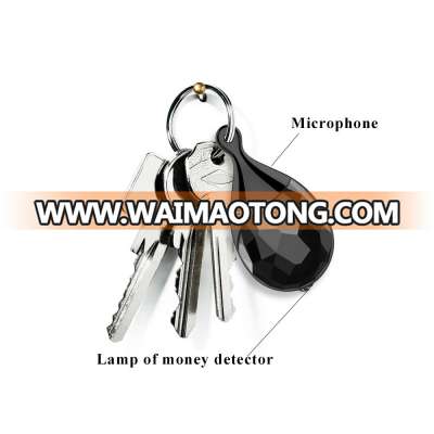 Long time keychain style pendant shape vox voice recorder with lanyard